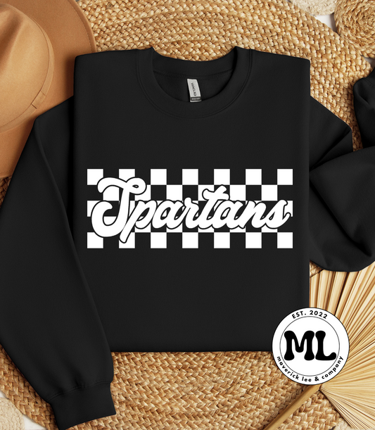 Spartans white checkered