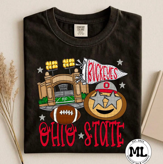Ohio football with stars