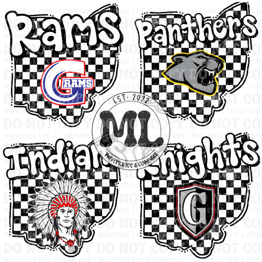 Custom team checkered yard sign