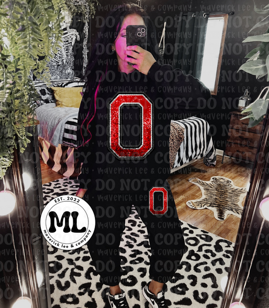 Black faux sequin Ohio jogger set