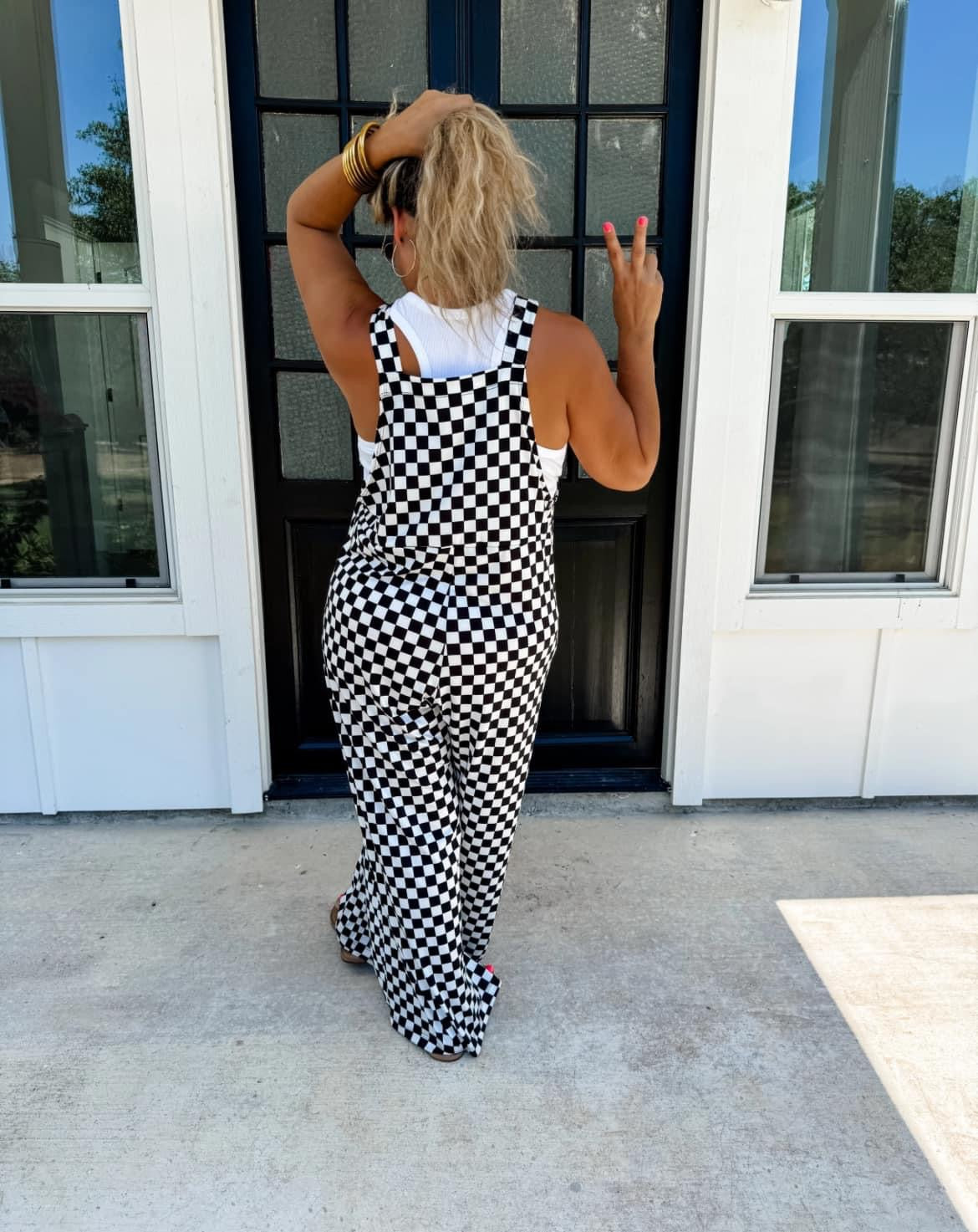 Checkered overalls