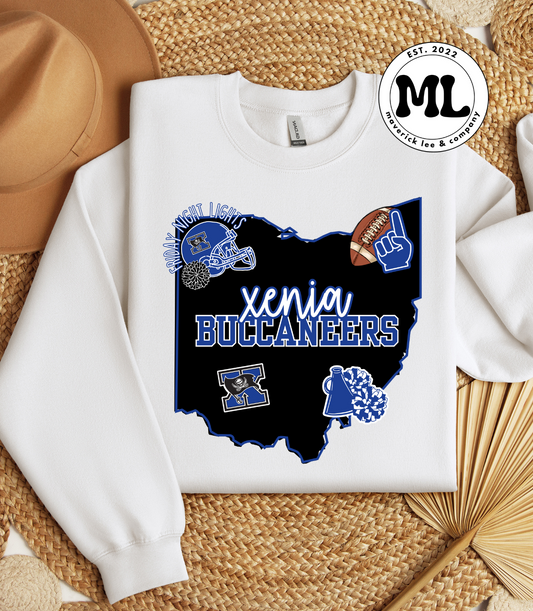 Xenia Buccaneers – Ohio outline