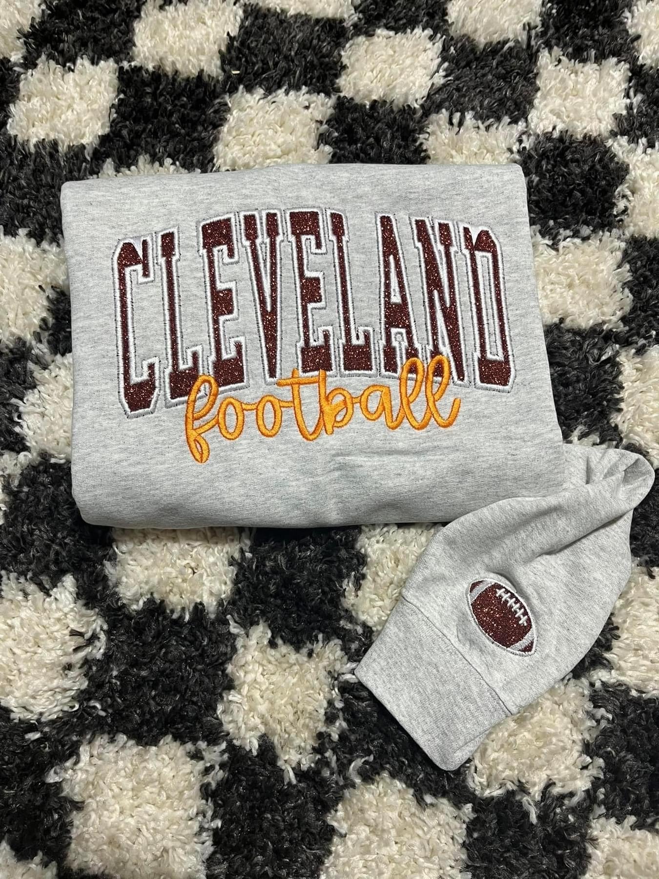 Glitter Varsity font embroidered sweatshirt