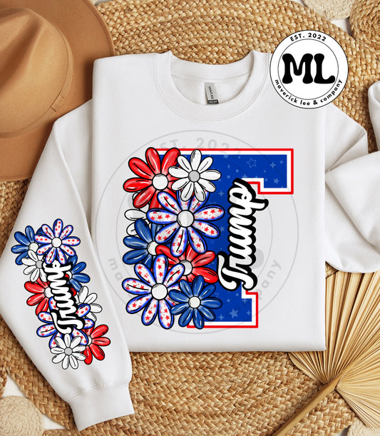 Floral T with sleeve