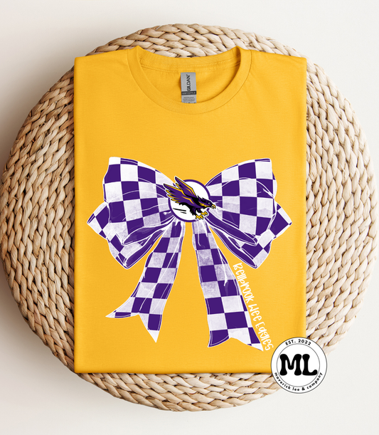 Wee Eagles football checkered bow