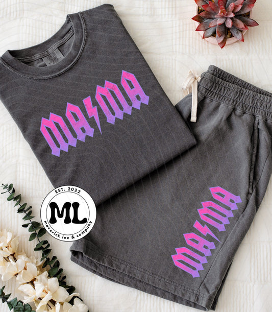 Pink & Purple Mama - Comfort color Tee and Shorts set