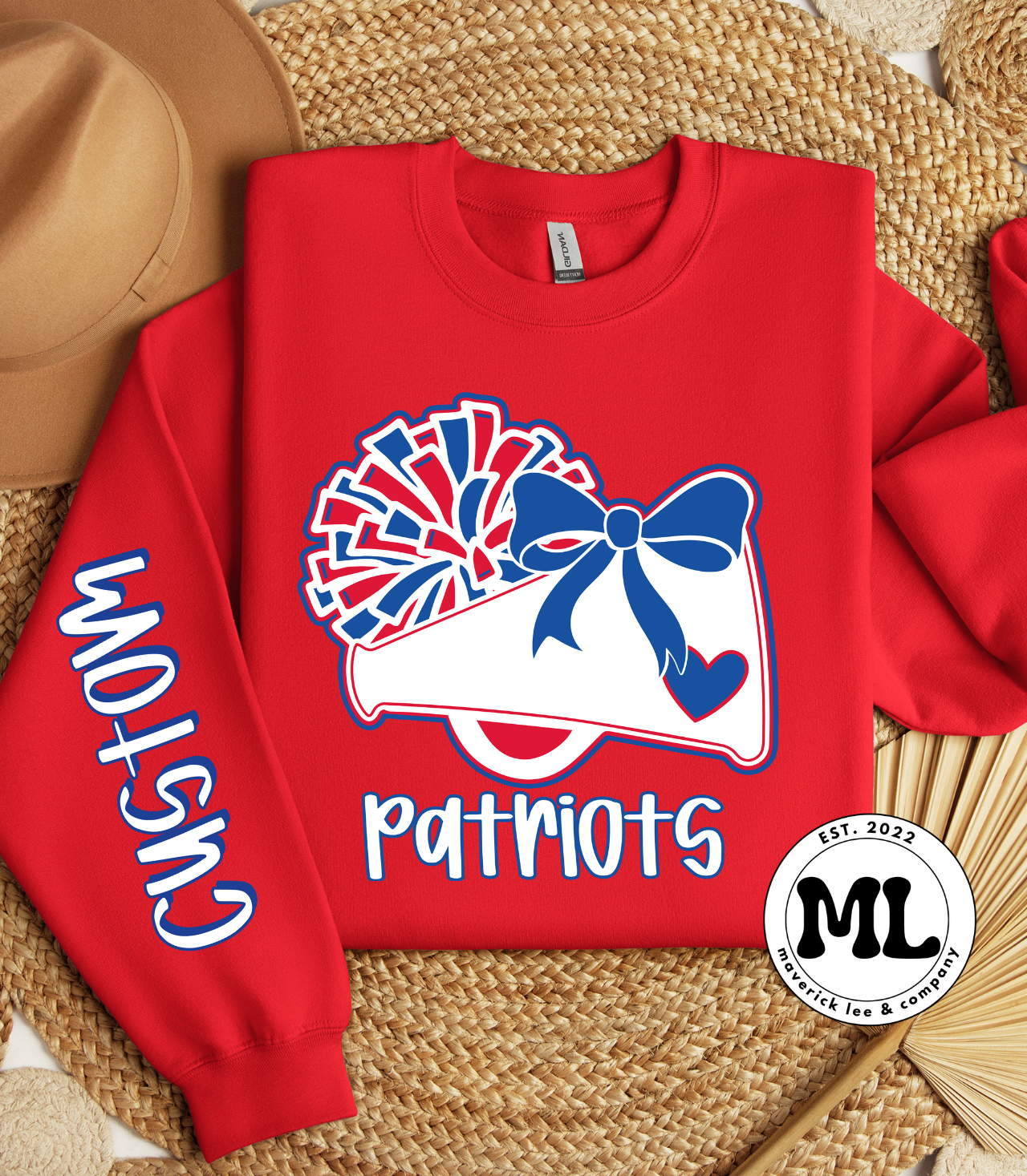 Patriots cheer megaphone + custom sleeve name
