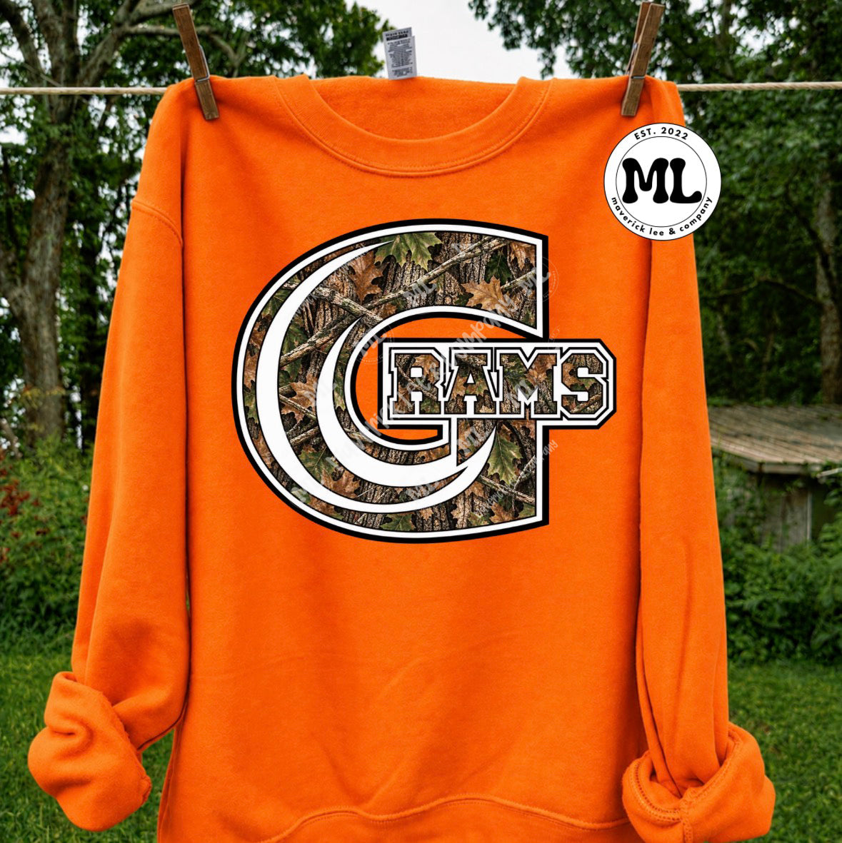 Orange with camo logo