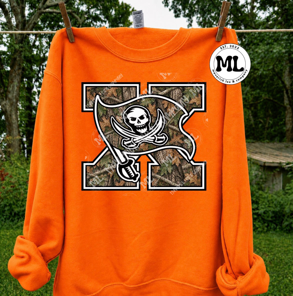 Orange with camo logo