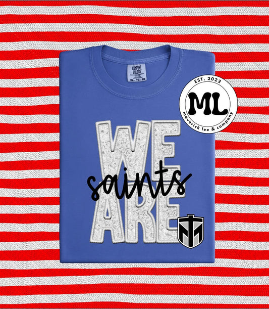 We are saints faux embroidery