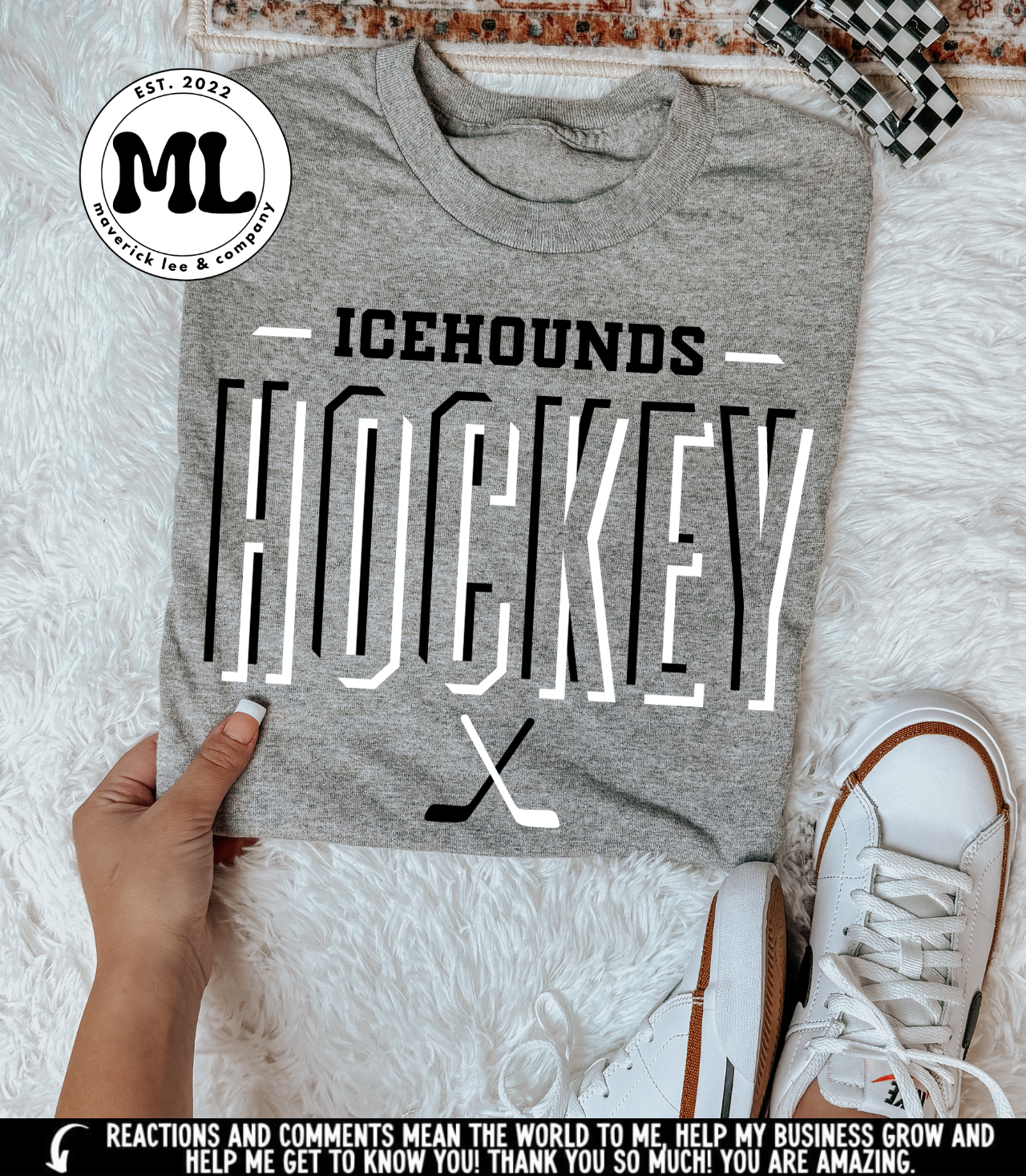 Icehounds hockey white/black