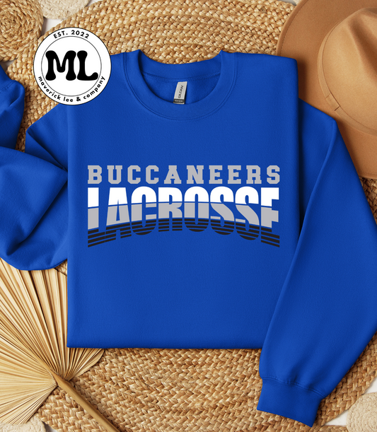 Buccaneers lacrosse three colored lines