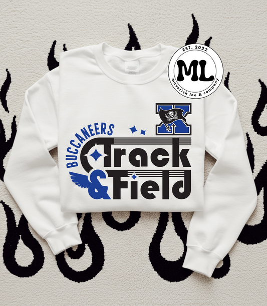 Buccaneers track and field – full color retro