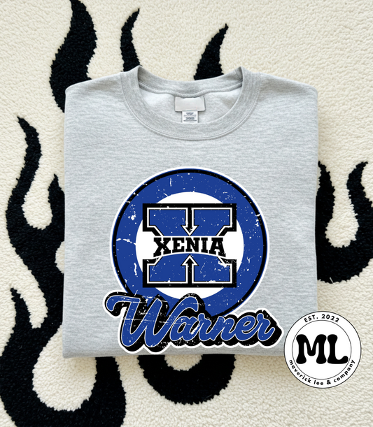 Warner circle logo, distressed