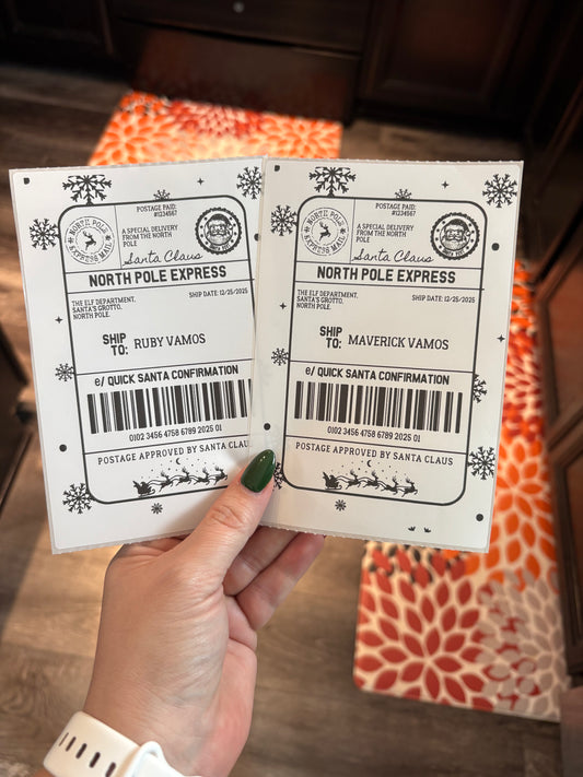 Santa Postage sticker tags