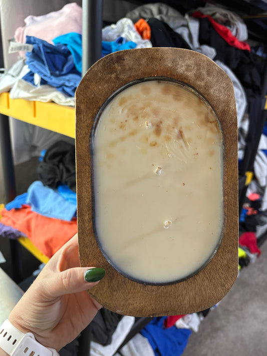 Banana nut bread dough bowl candle in stock ￼