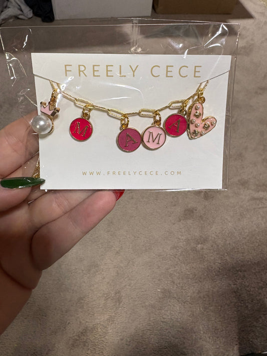Mama charm necklace in stock ￼