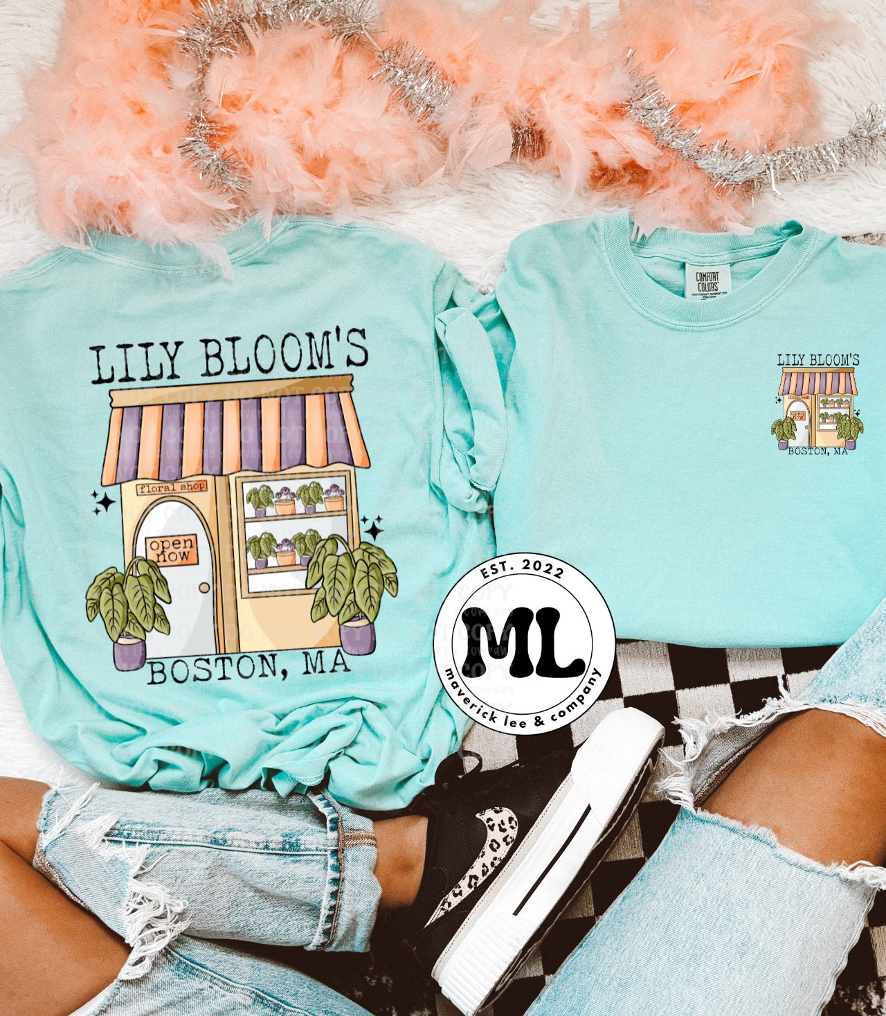 Lilly Bloom’s front pocket + back