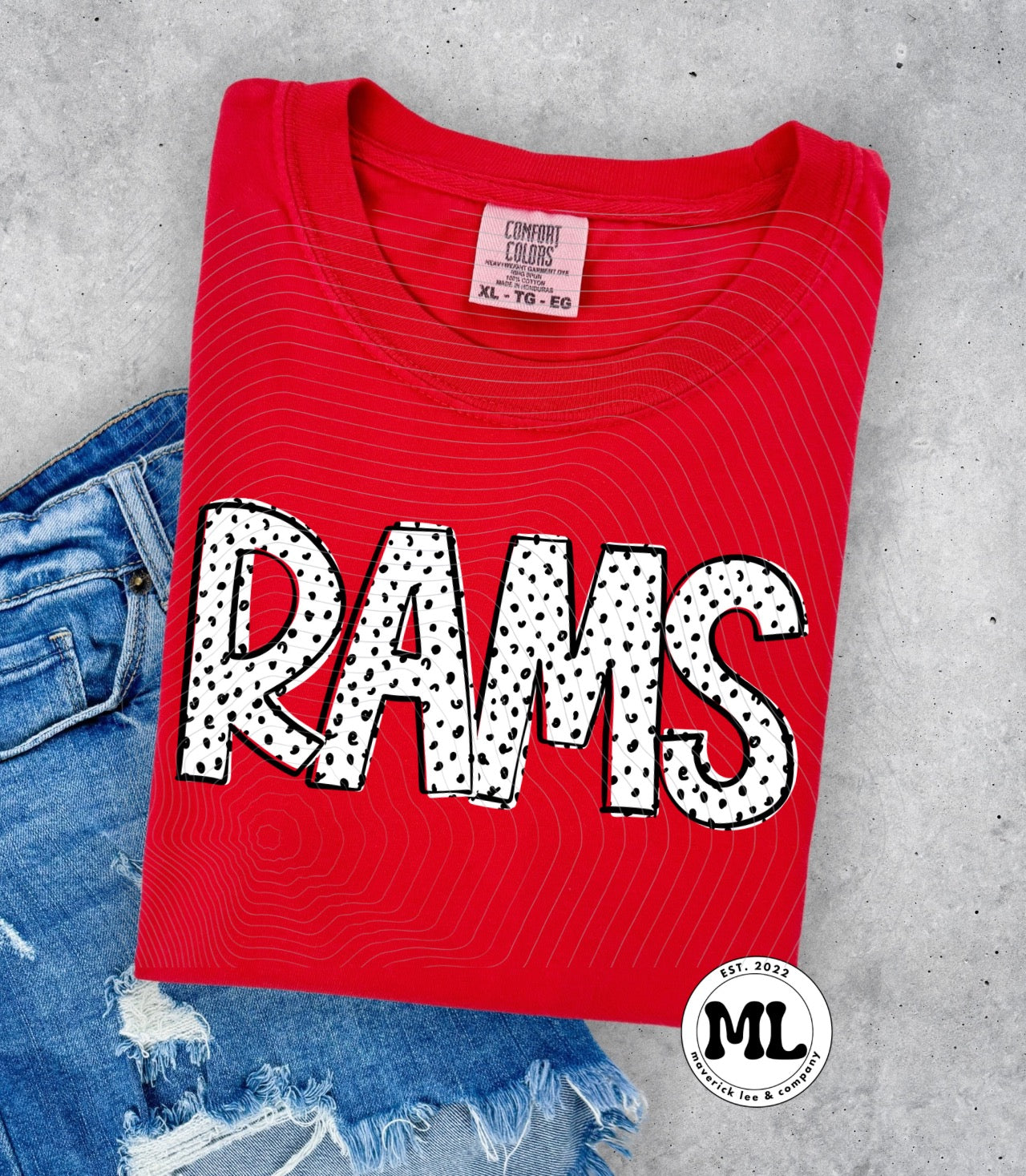Rams white and black dots