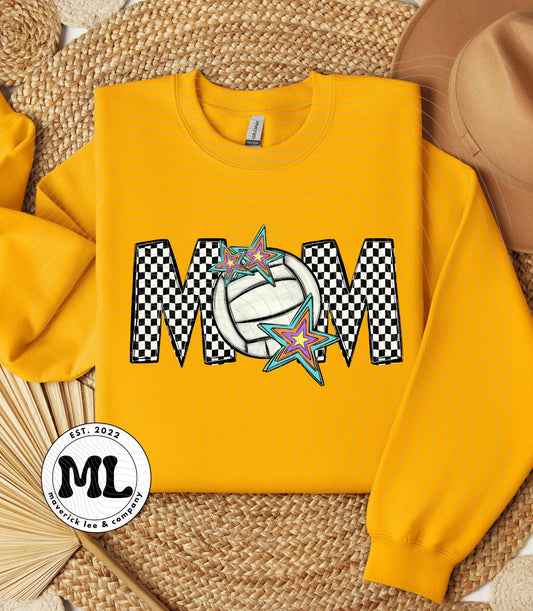 Checkered volleyball mom