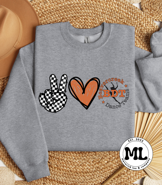Beavercreek dance team - peace + love