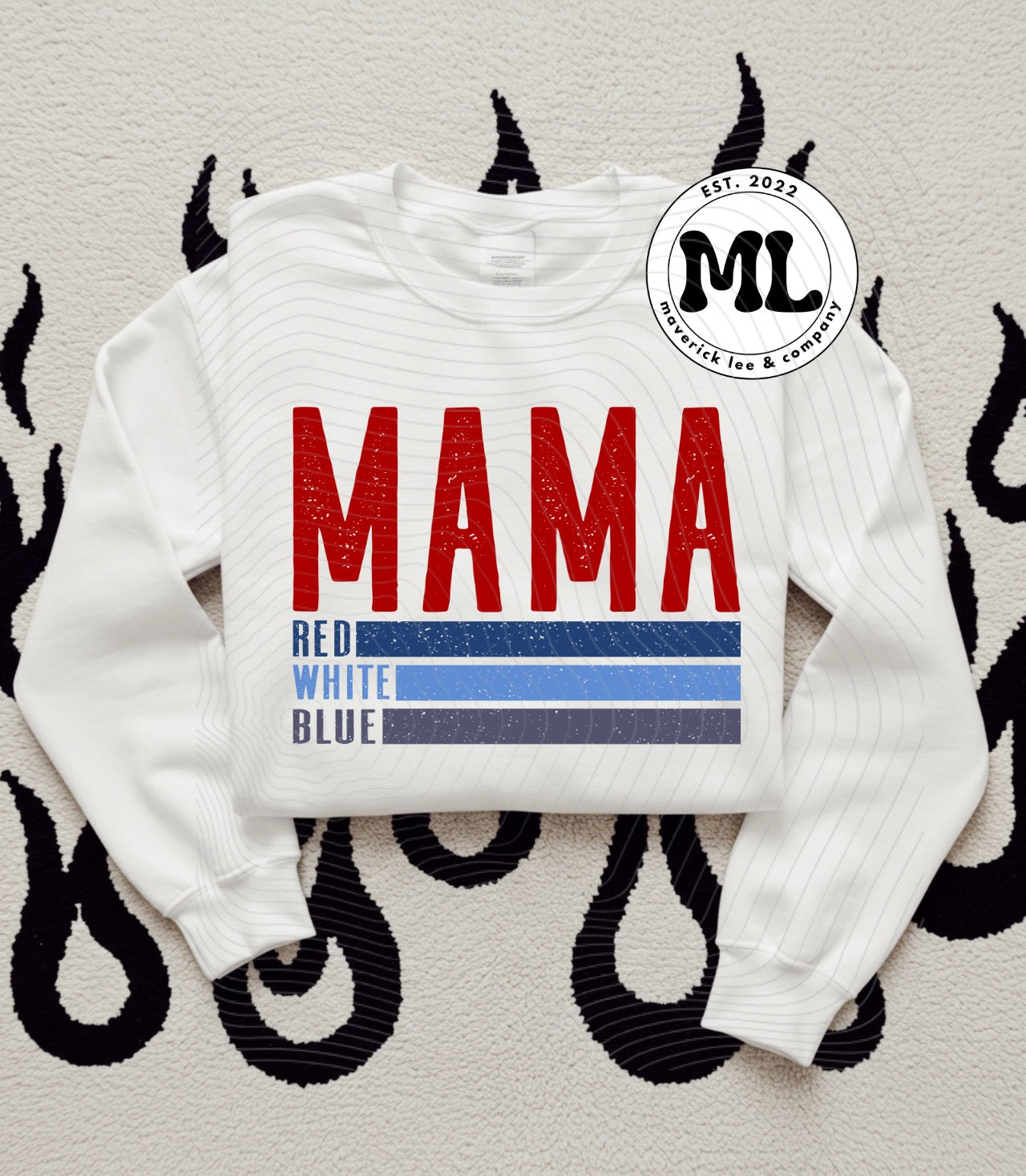 Mama red white and blue