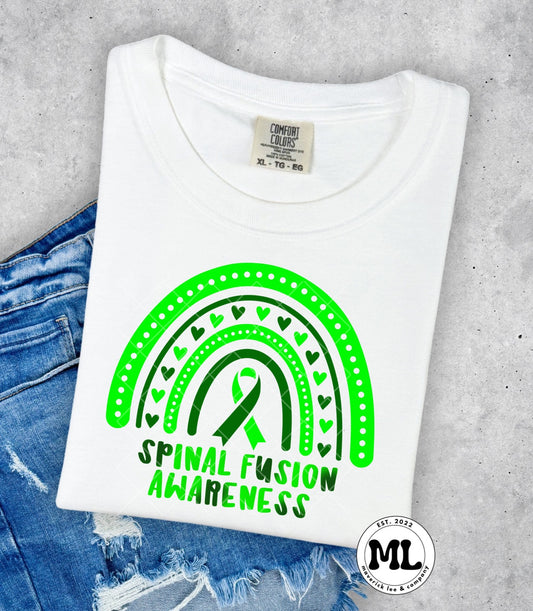 Spinal fusion awareness rainbow