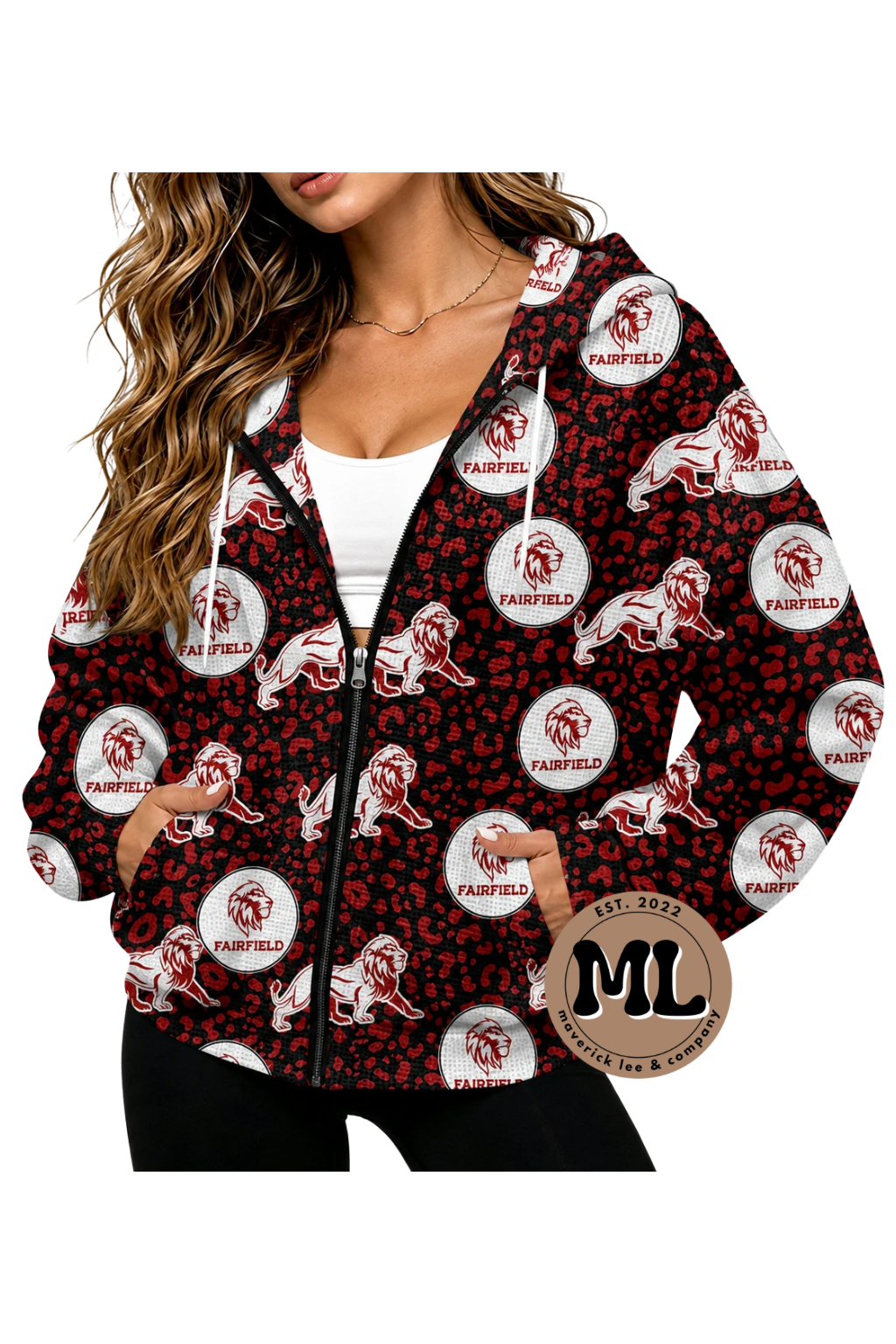 Custom Waffle Full-Zip Hoodies