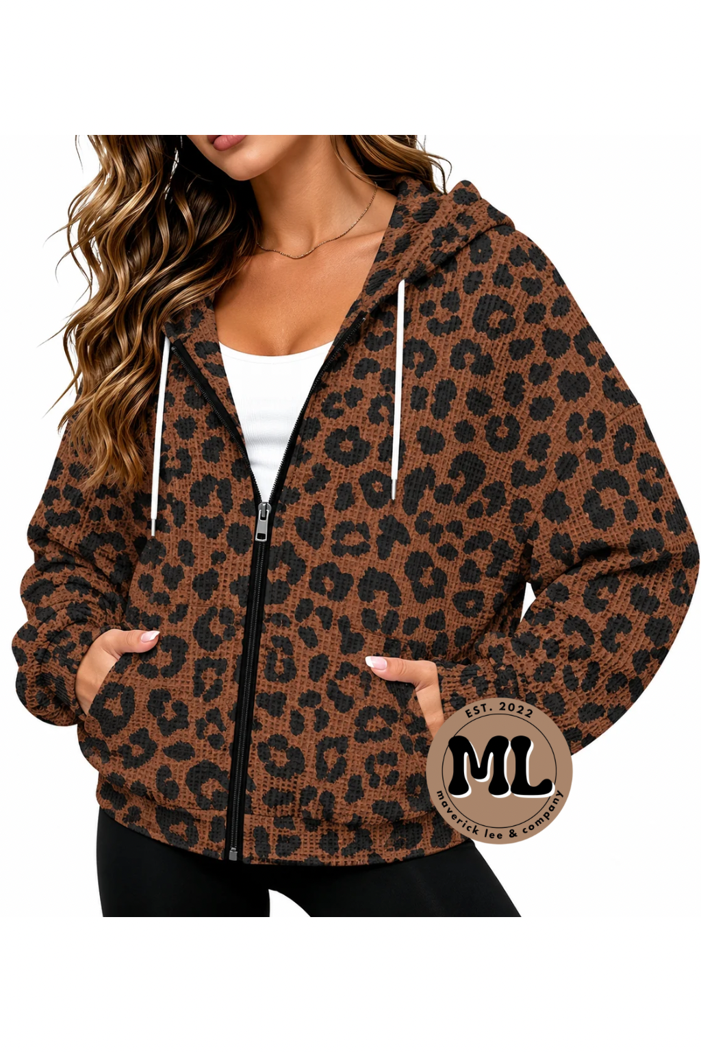 Custom Waffle Full-Zip Hoodies