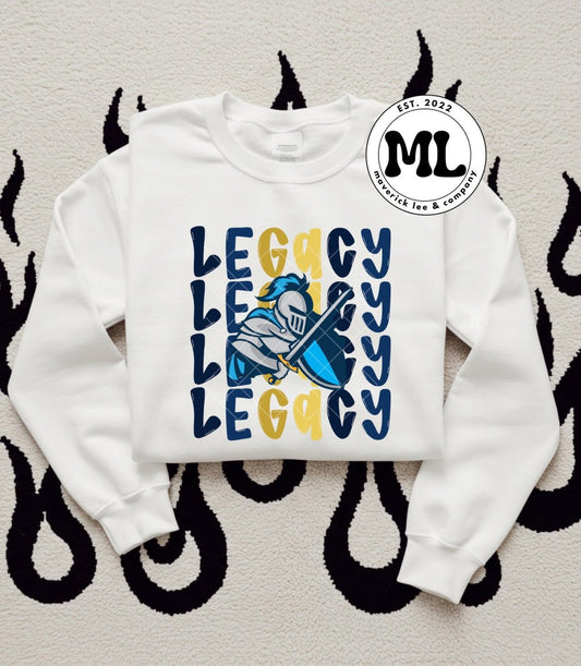 Scrolling multicolor Legacy logo