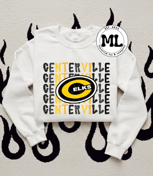 Scrolling multicolor Centerville logo