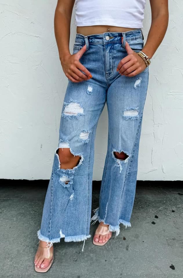 Shaun distressed dad jeans