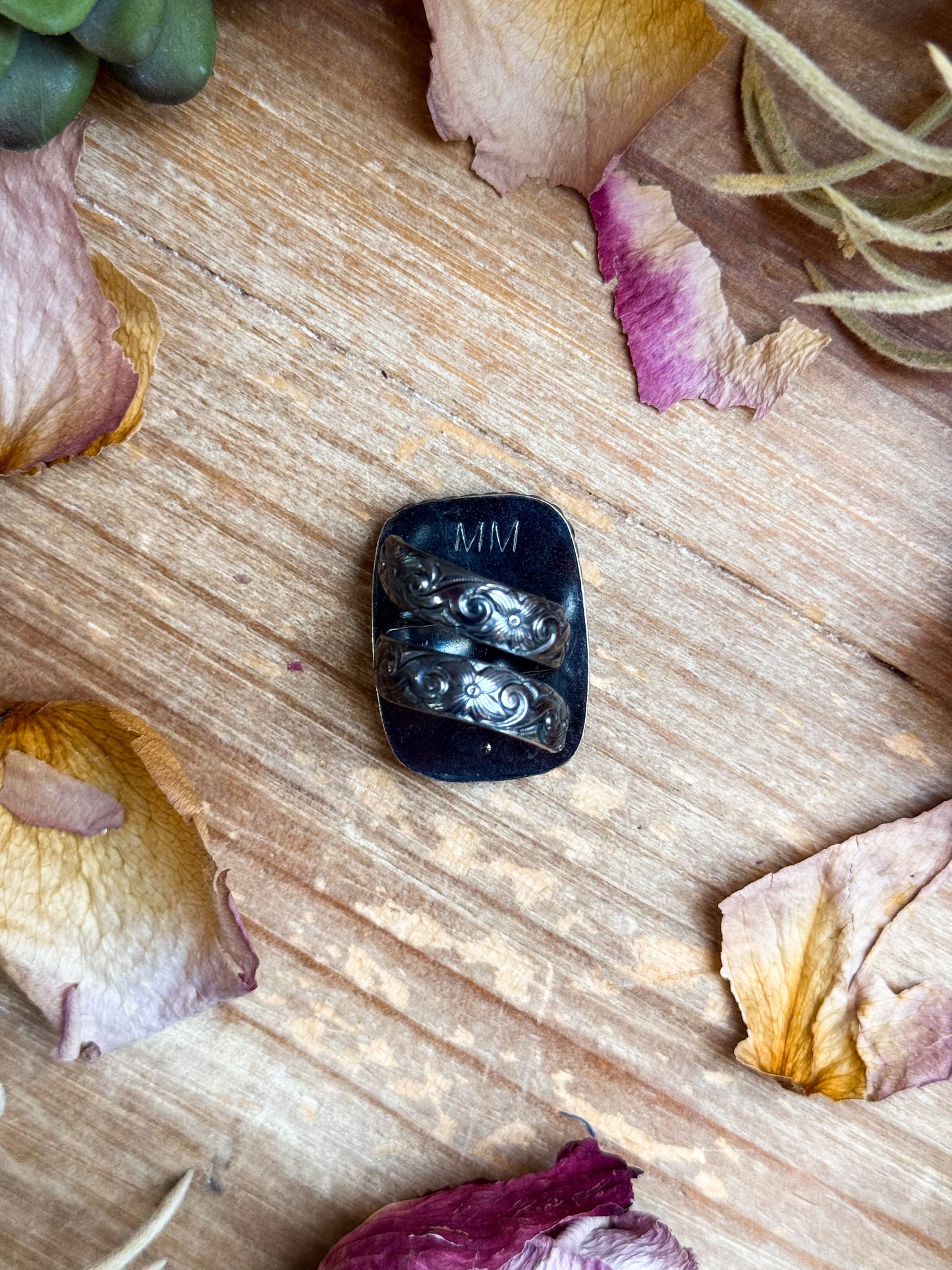 MJ Ring – Sterling Silver Adjustable Purple Mojave Rectangle Ring