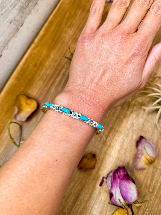 Sterling Silver Kingman Turquoise Cuff Bracelet