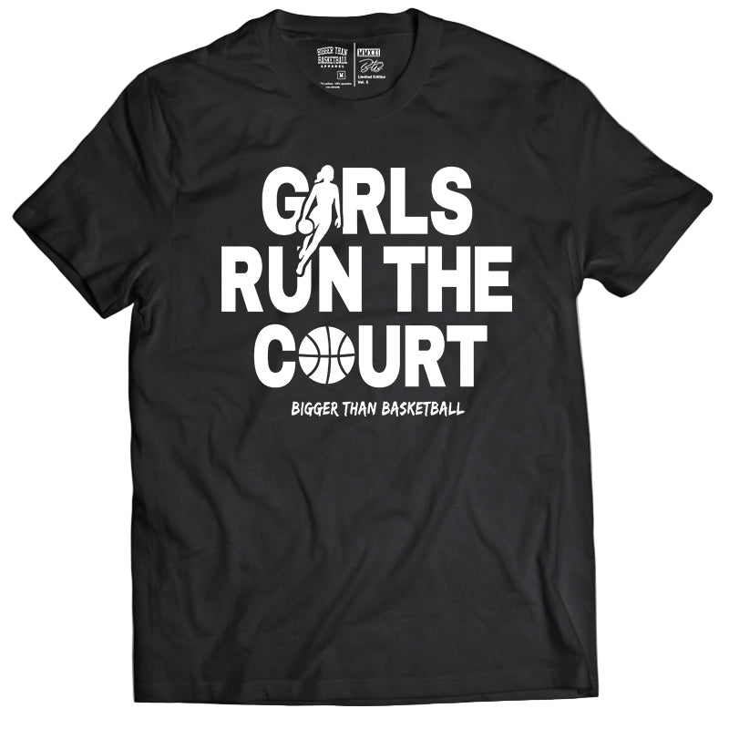 Girls Run The Court - T-Shirt - Black