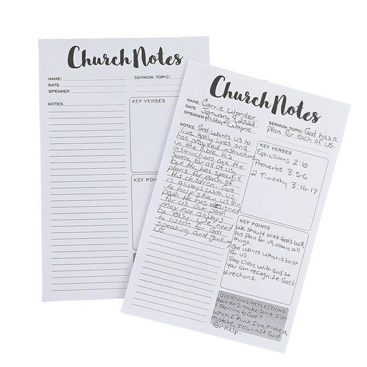 Church Notes Notepad - Sermon Notepad - Church Notes - Bible Journal - Scripture Notes - Christian Gift