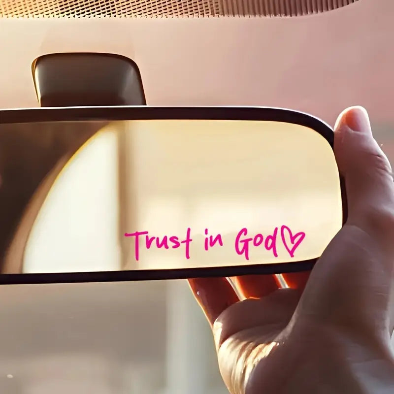 Trust In God Car Decal - Rear View Mirror Sticker - Christian Sticker - Car Decal - Christian Gift