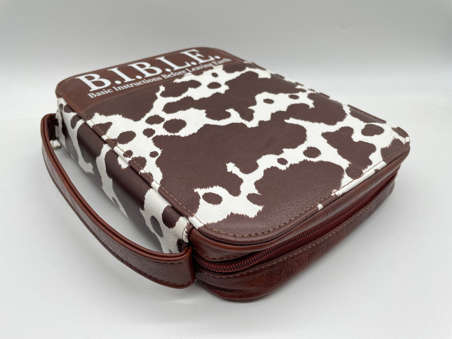 Cow Print Bible Case - Christian Bible Case - Western Bible Cover - Leather Bible Cover - Cow Print Bible Cover - Christian Gift