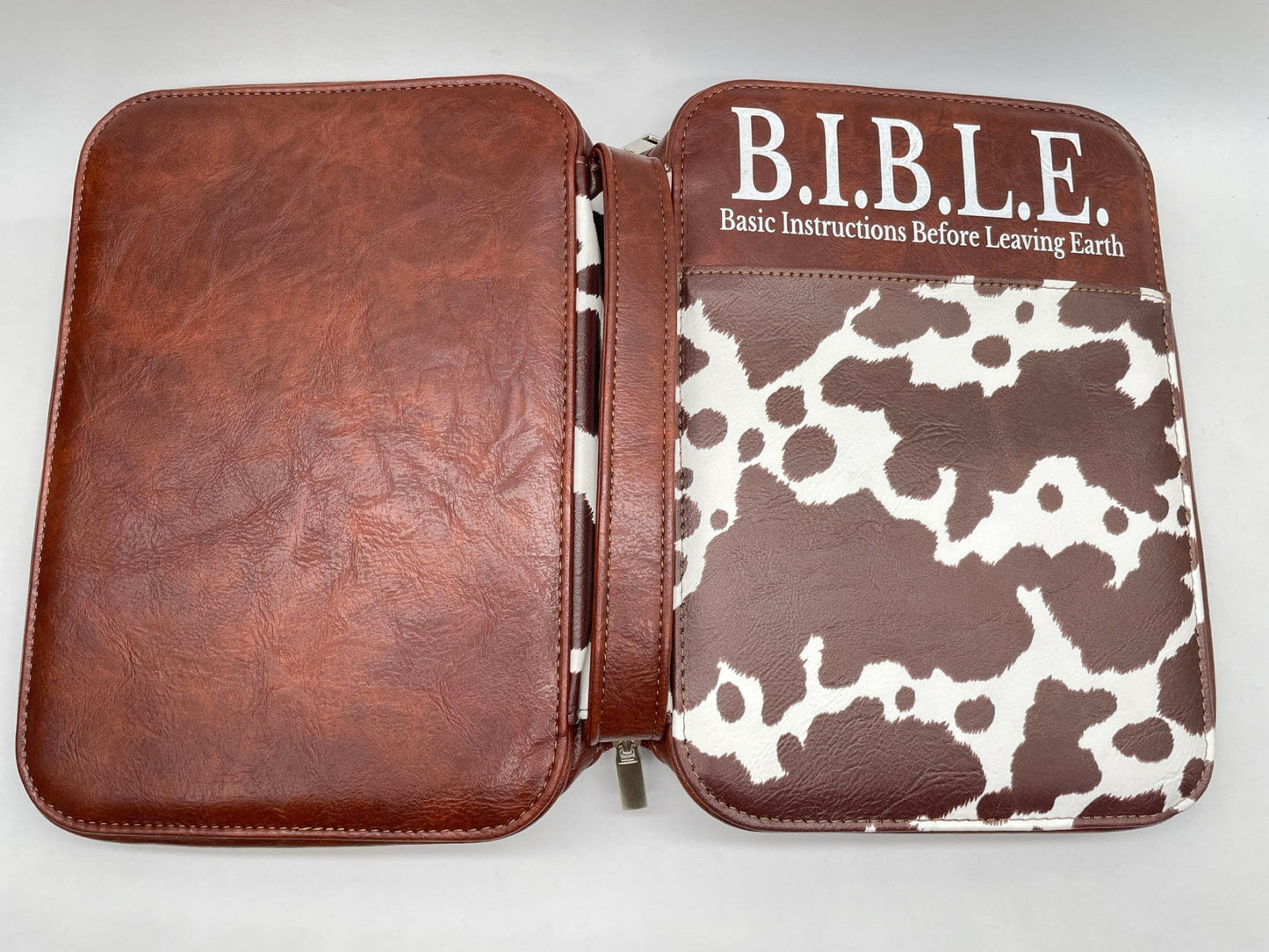 Cow Print Bible Case - Christian Bible Case - Western Bible Cover - Leather Bible Cover - Cow Print Bible Cover - Christian Gift