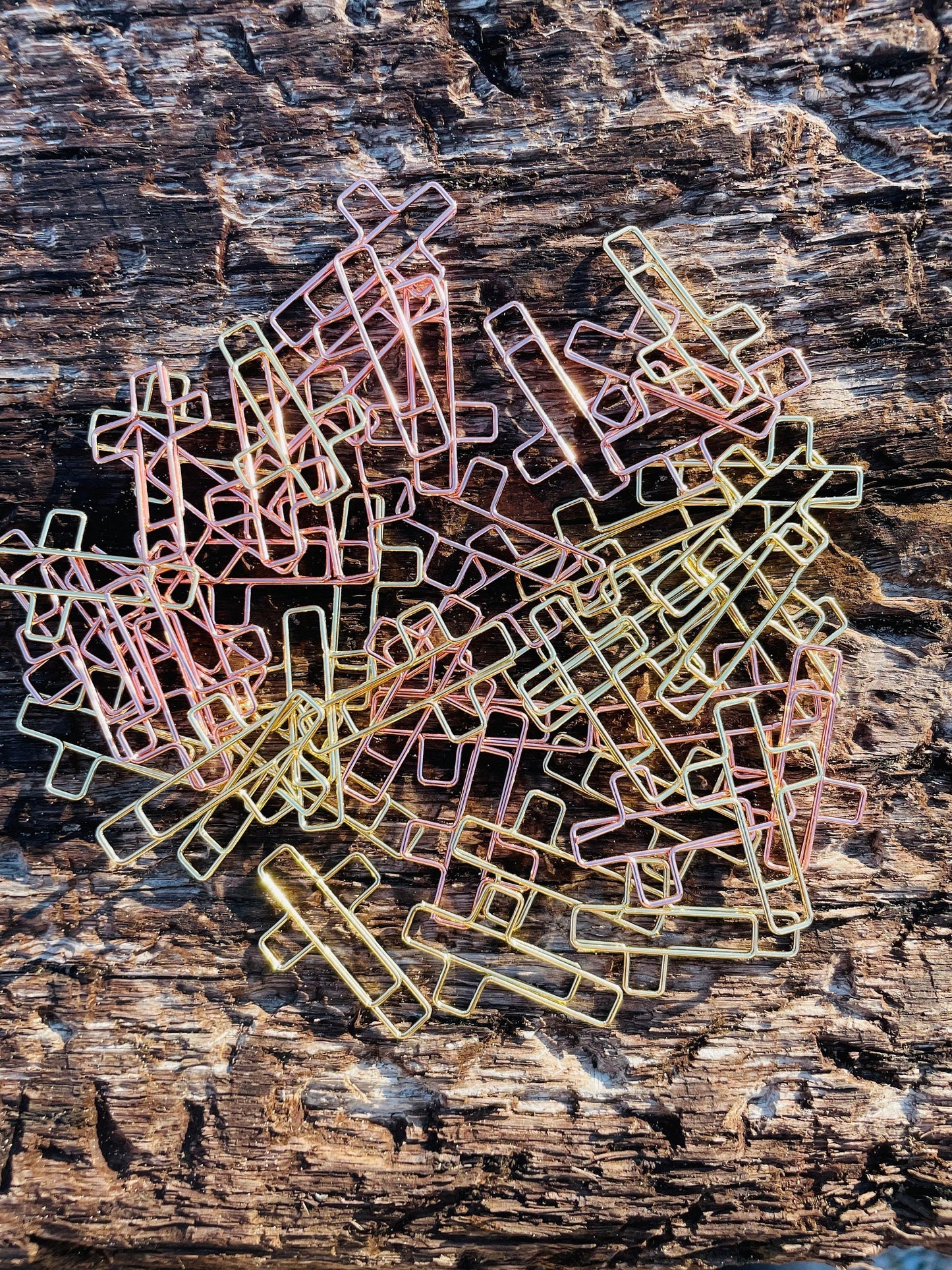 Rose & Gold Cross Bookmarks - Cross Paperclips - Bible Bookmark - Cross Page Marker - Bookmarks - Bible Accessories - Paperclips - Christian Gift