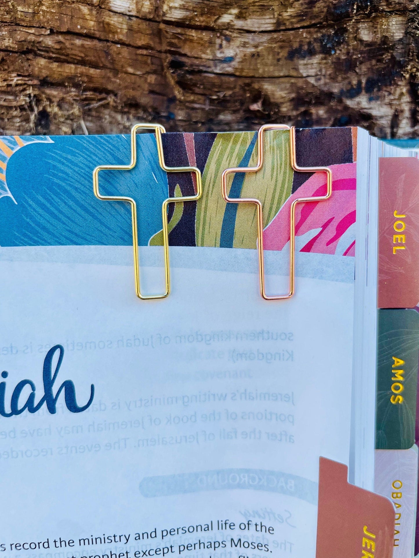 Rose & Gold Cross Bookmarks - Cross Paperclips - Bible Bookmark - Cross Page Marker - Bookmarks - Bible Accessories - Paperclips - Christian Gift