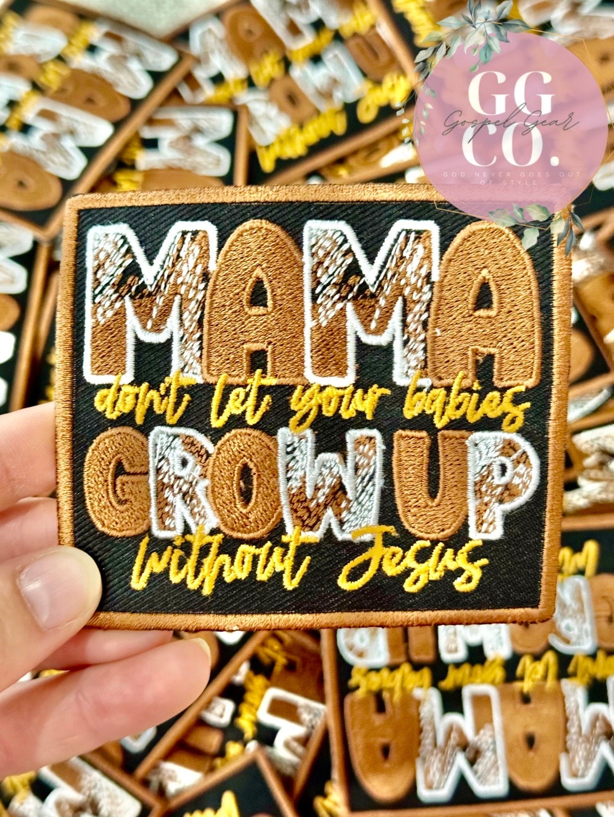 Mama Don’t Let Your Babies Grow Up Patch, Christian Hat Patch, Embroidered Patch, Trucker Hat Patch, Iron On, Trendy Hat Patch, Jesus Patch.