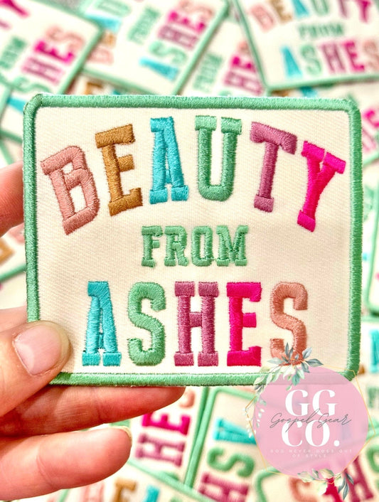 Beauty From Ashes Patch, Christian Hat Patch, Embroidered Patch, Trucker Hat Patch, Iron On, Trendy Hat Patch, Jesus Patch.