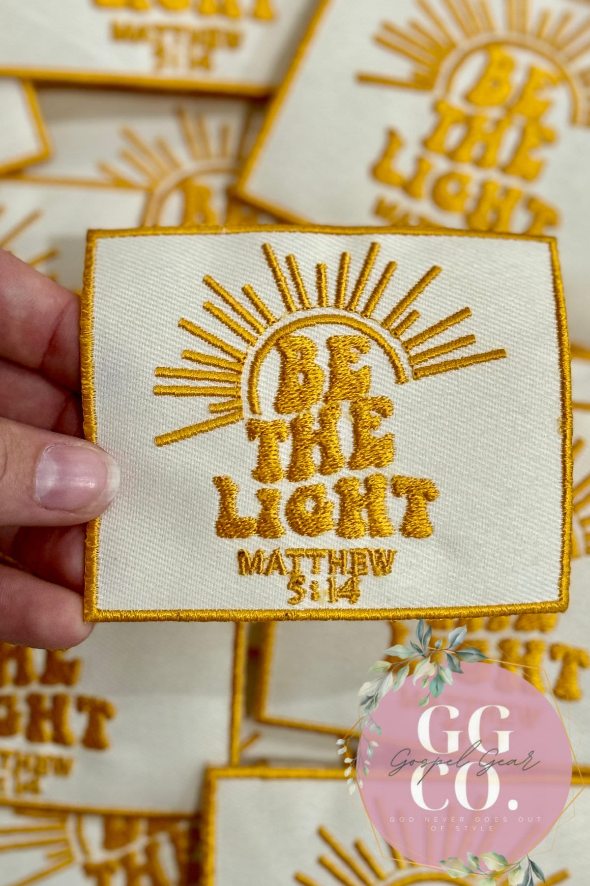 Be The Light Patch, Christian Hat Patch, Embroidered Patch, Trucker Hat Patch, Iron On, Trendy Hat Patch, Jesus Patch.