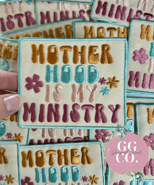 Motherhood Is My Ministry Patch, Christian Hat Patch, Embroidered Patch, Trucker Hat Patch, Iron On, Trendy Hat Patch, Jesus Patch.