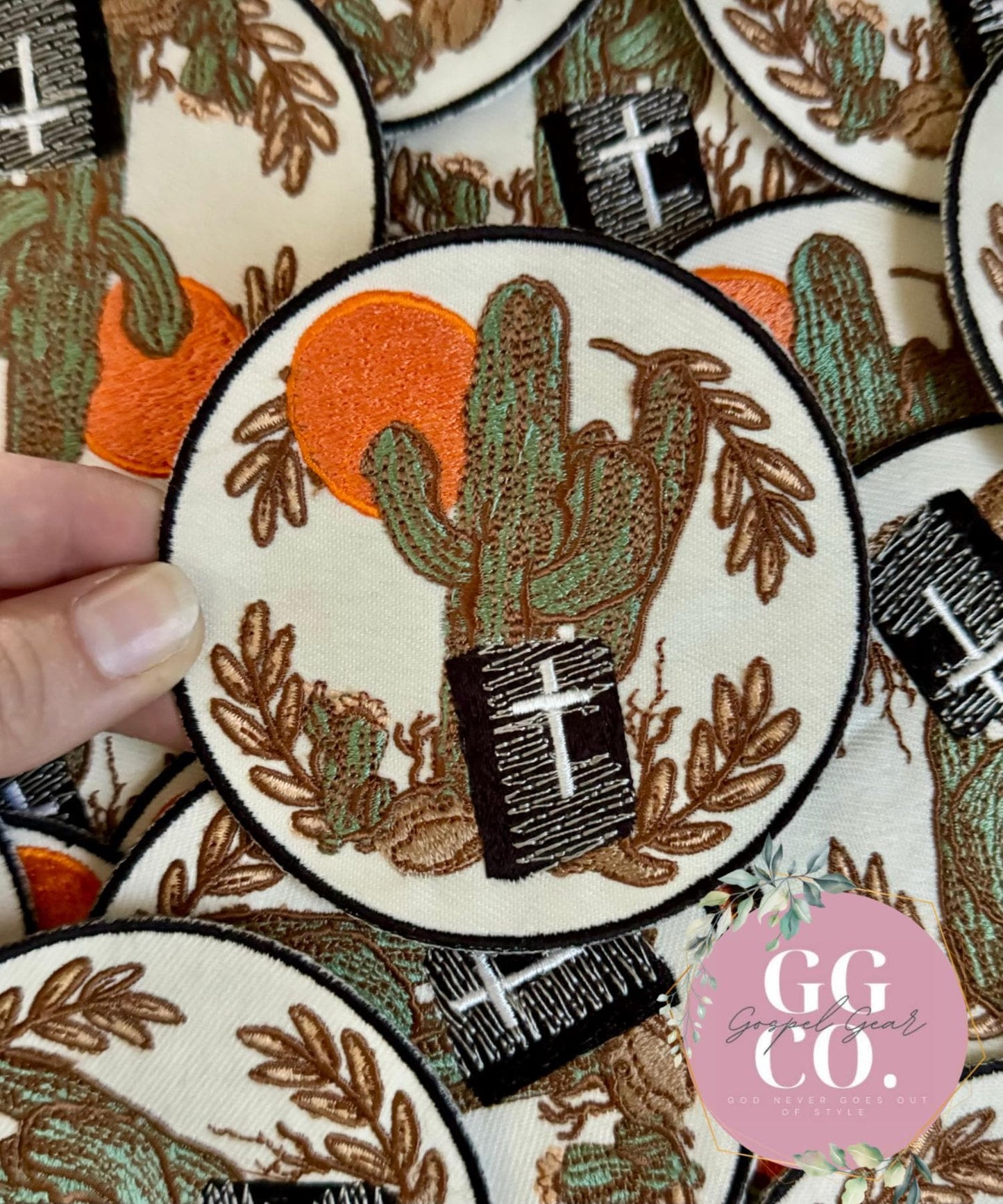 Bible Cactus Patch, Christian Hat Patch, Embroidered Patch, Trucker Hat Patch, Iron On, Trendy Hat Patch, Jesus Patch.