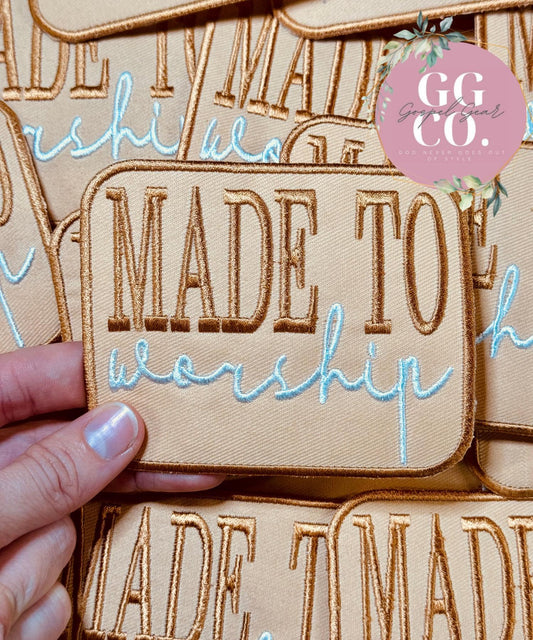 Worship Patch, Christian Hat Patch, Embroidered Patch, Trucker Hat Patch, Iron On, Trendy Hat Patch, Jesus Patch.