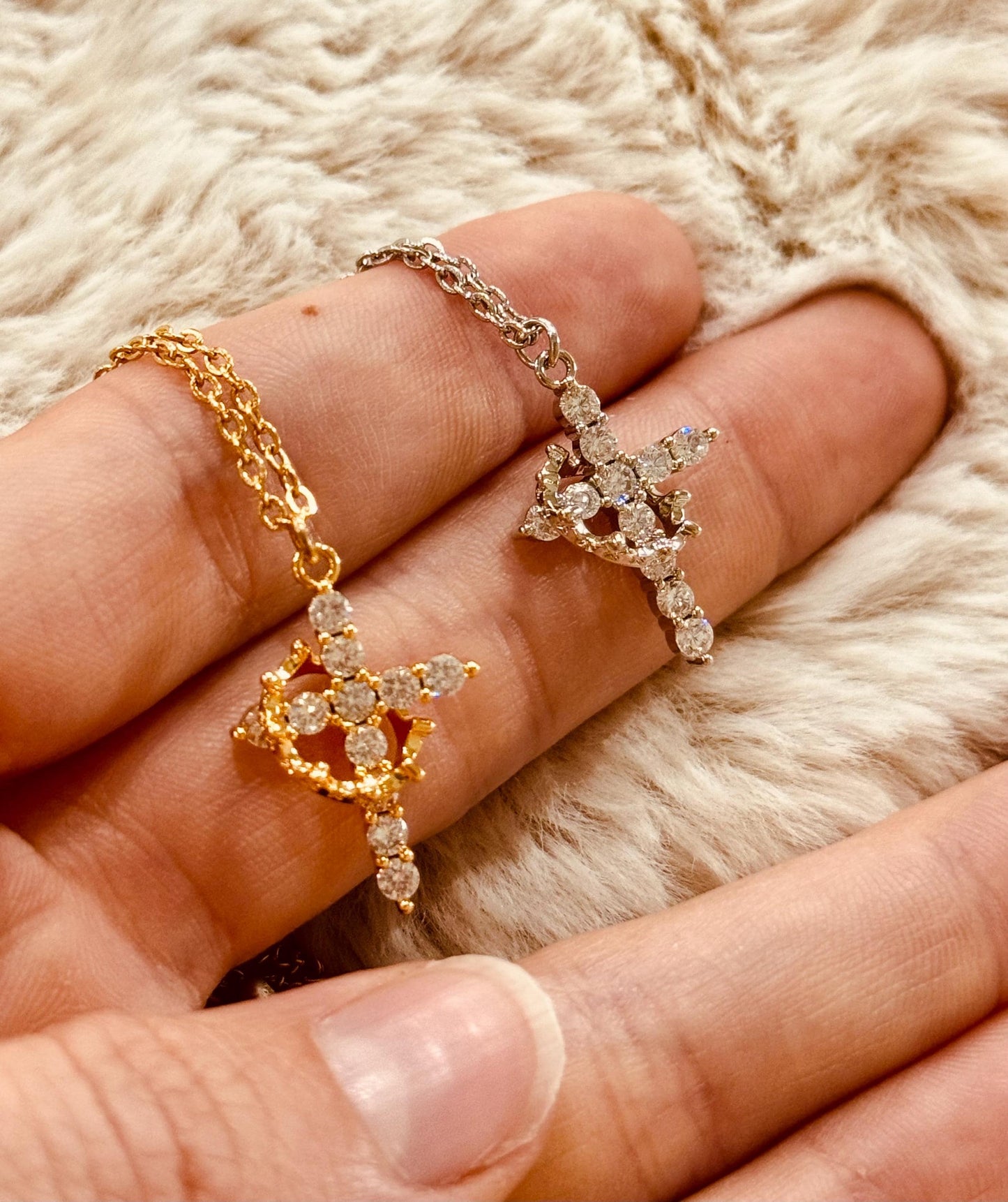 Cross Crown Christian Necklace