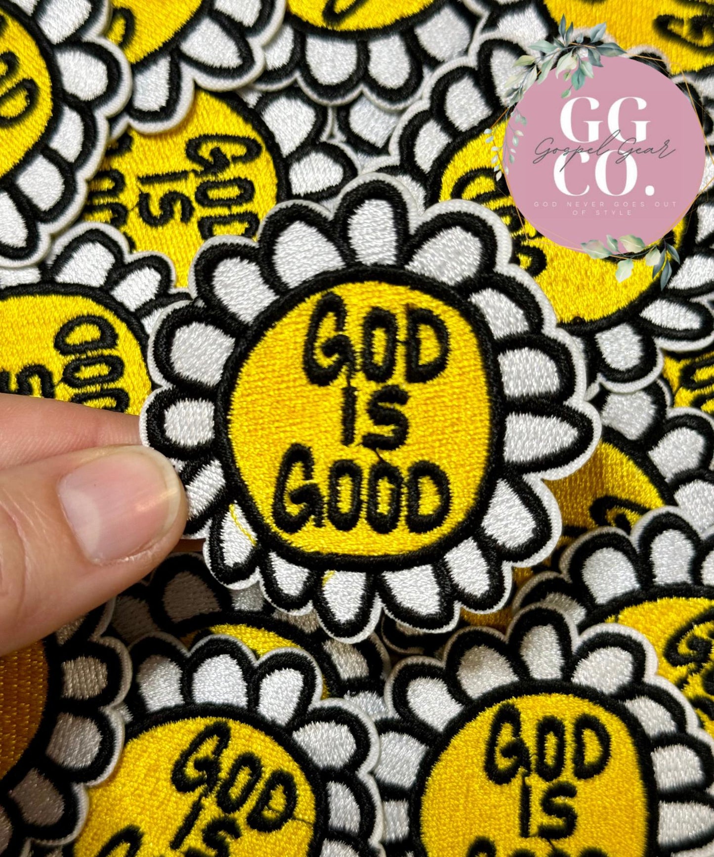 God is Good Daisy Patch, Christian Hat Patch, Embroidered Patch, Trucker Hat Patch, Iron On, Trendy Hat Patch, Jesus Patch.