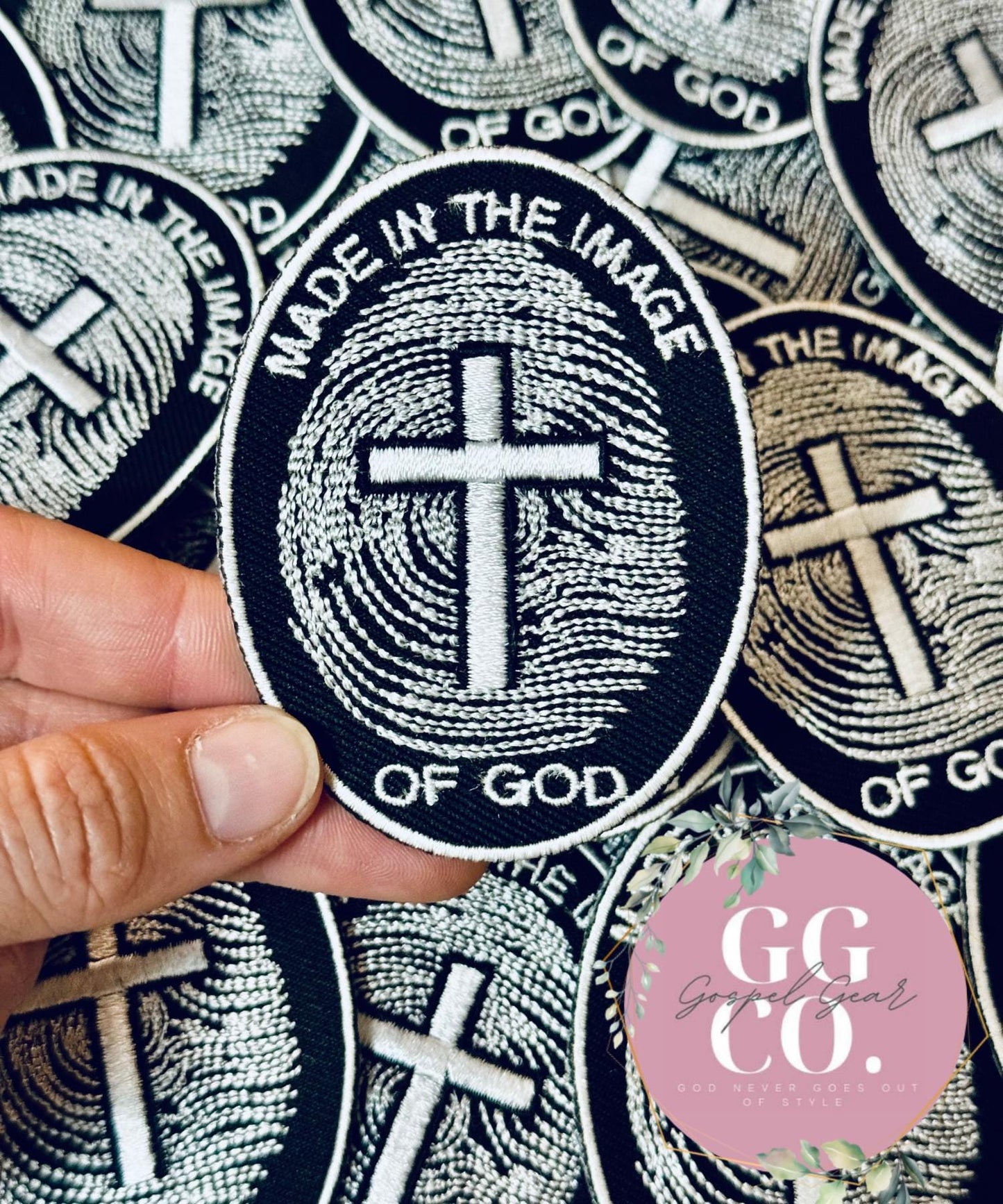 Made In The Image Of God Patch, Christian Hat Patch, Embroidered Patch, Trucker Hat Patch, Iron On, Trendy Hat Patch, Jesus Patch, Patch